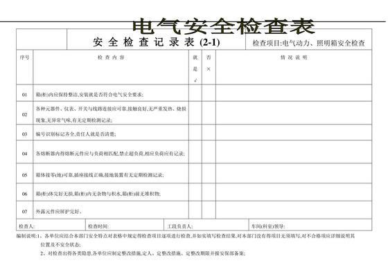 电气安全检查表.doc