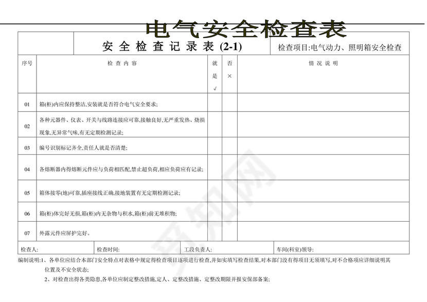 电气安全检查表.doc
