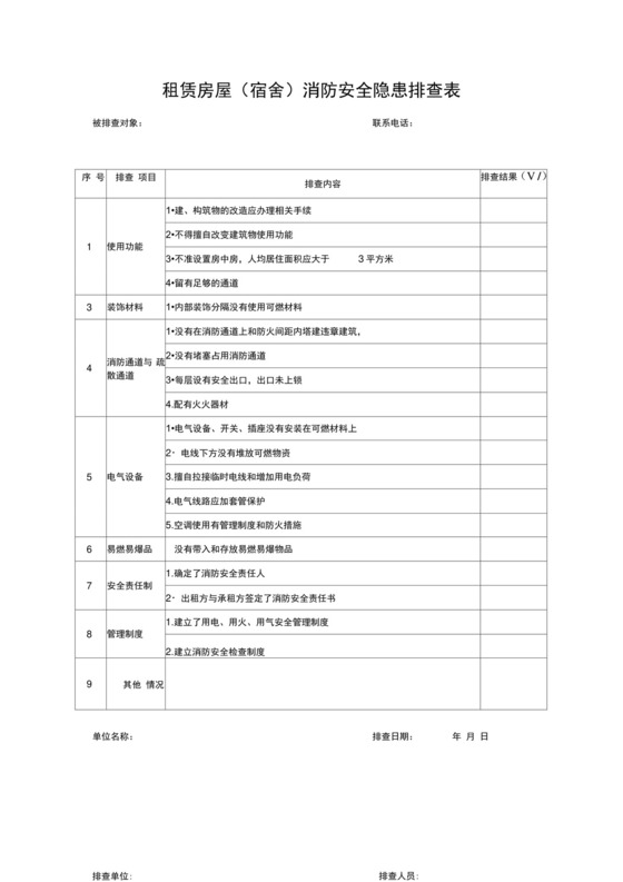 租赁房屋消防安全隐患排查表.docx