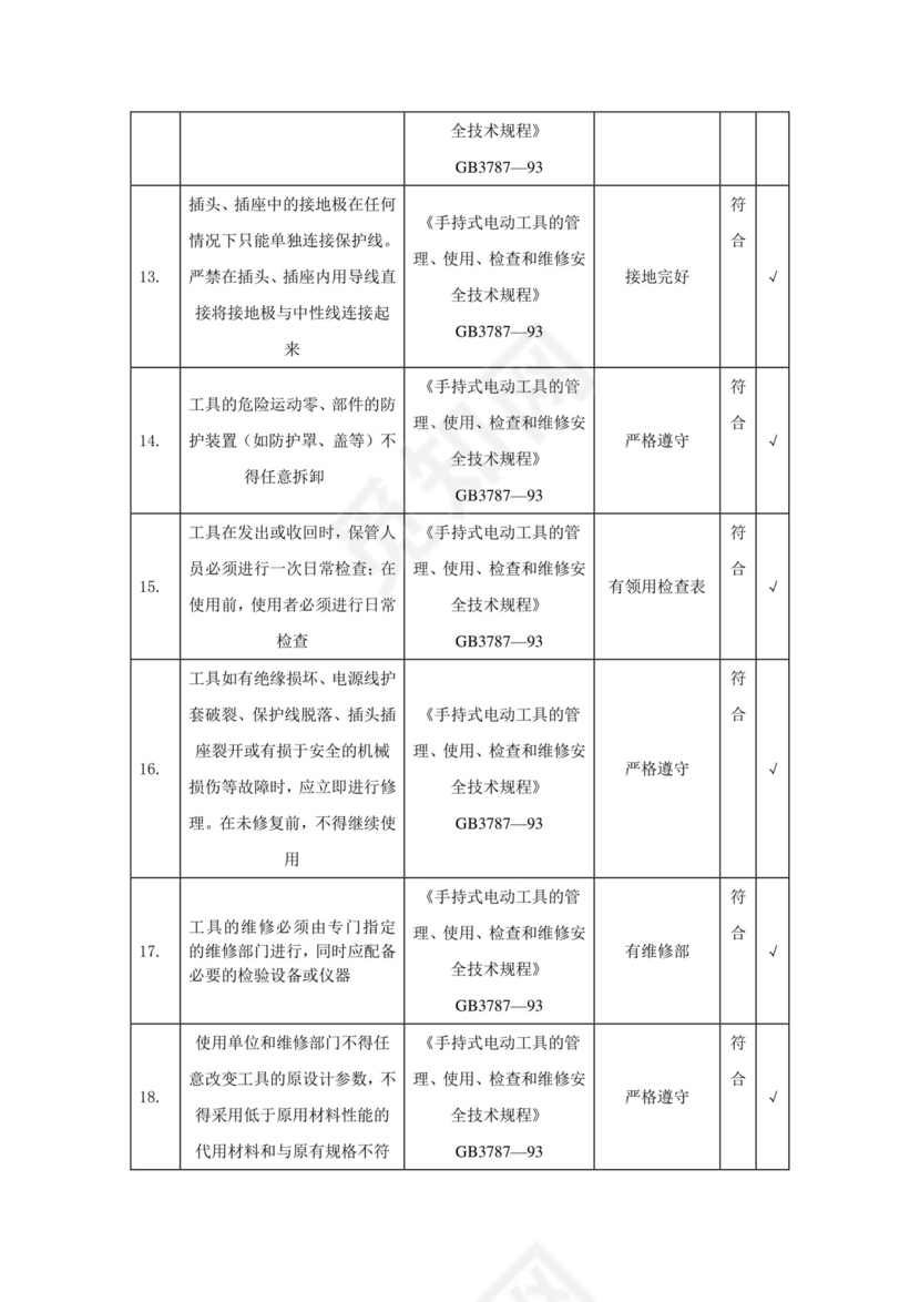 移动式电动工具检查表.doc
