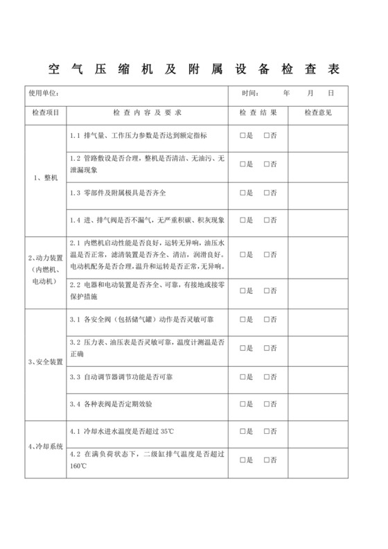 空压机检查表.doc