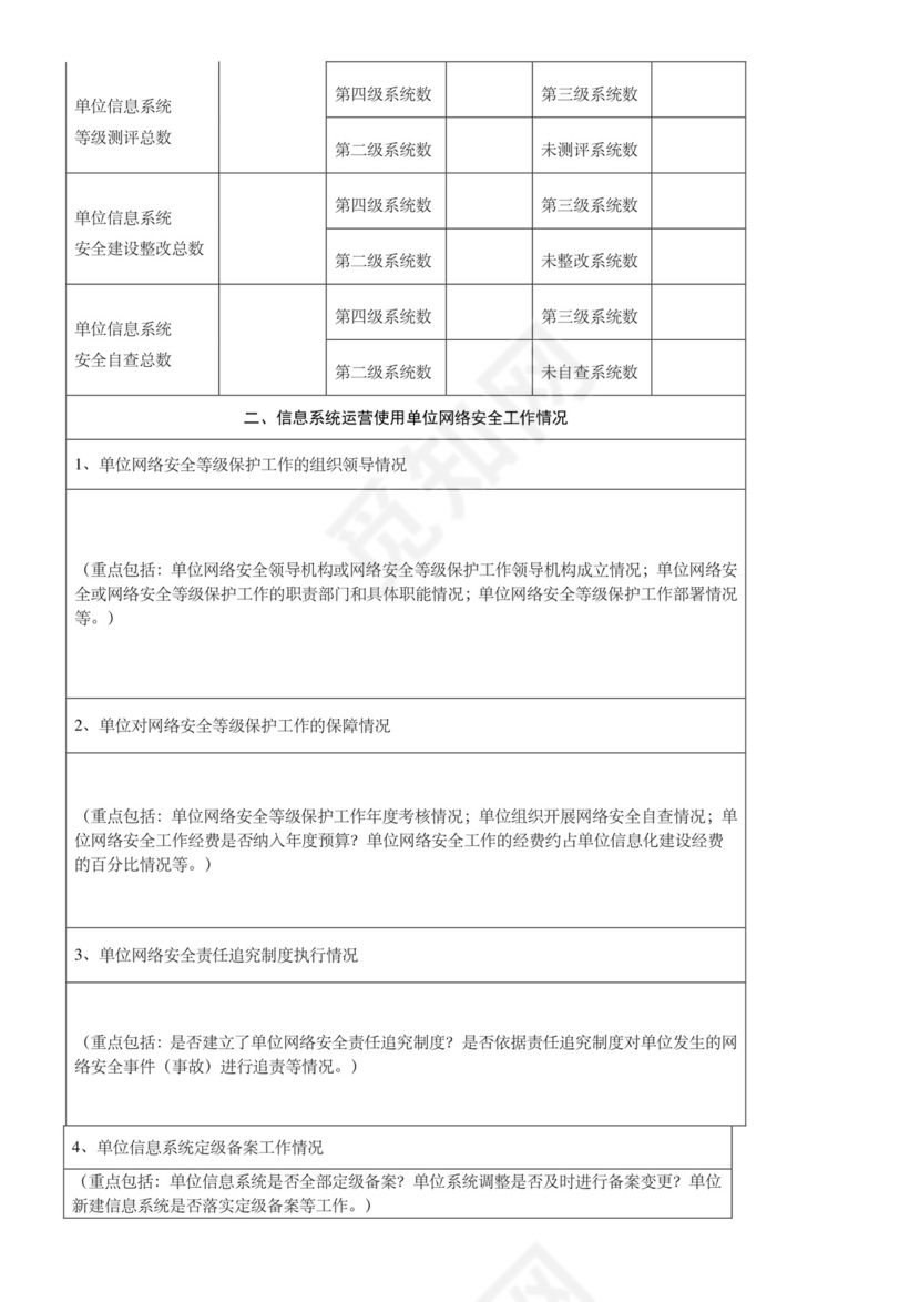 网络安全自查表格模板.doc