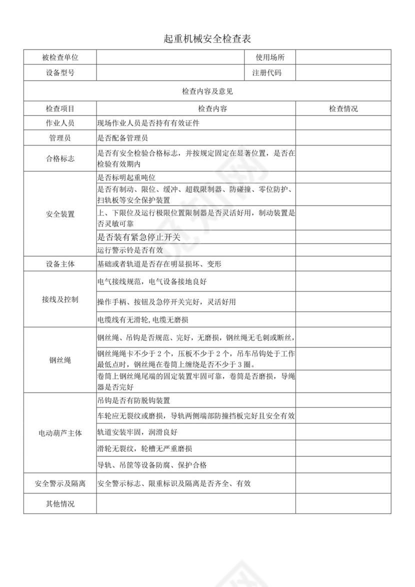 起重机械安全检查表.doc