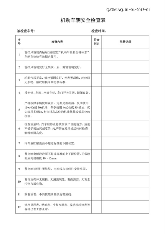 车辆安全检查表.doc