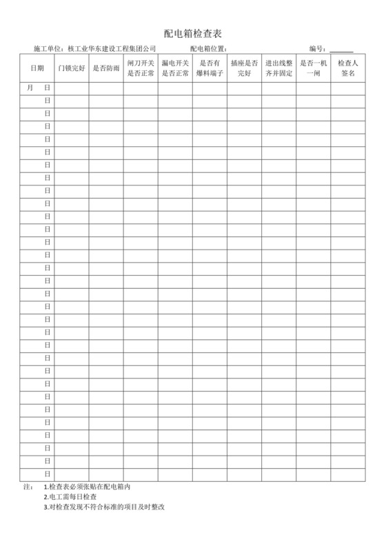 配电箱检查表.docx