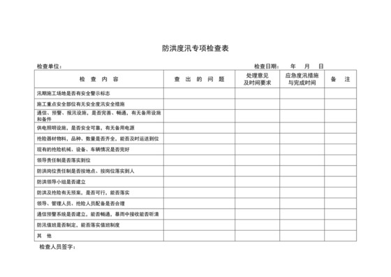 防洪度汛专项检查表.doc