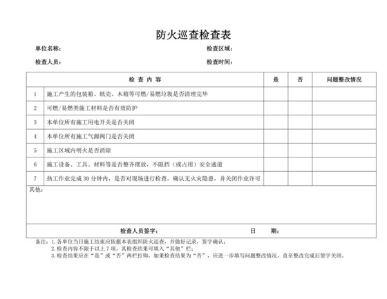 防火巡查检查表.doc