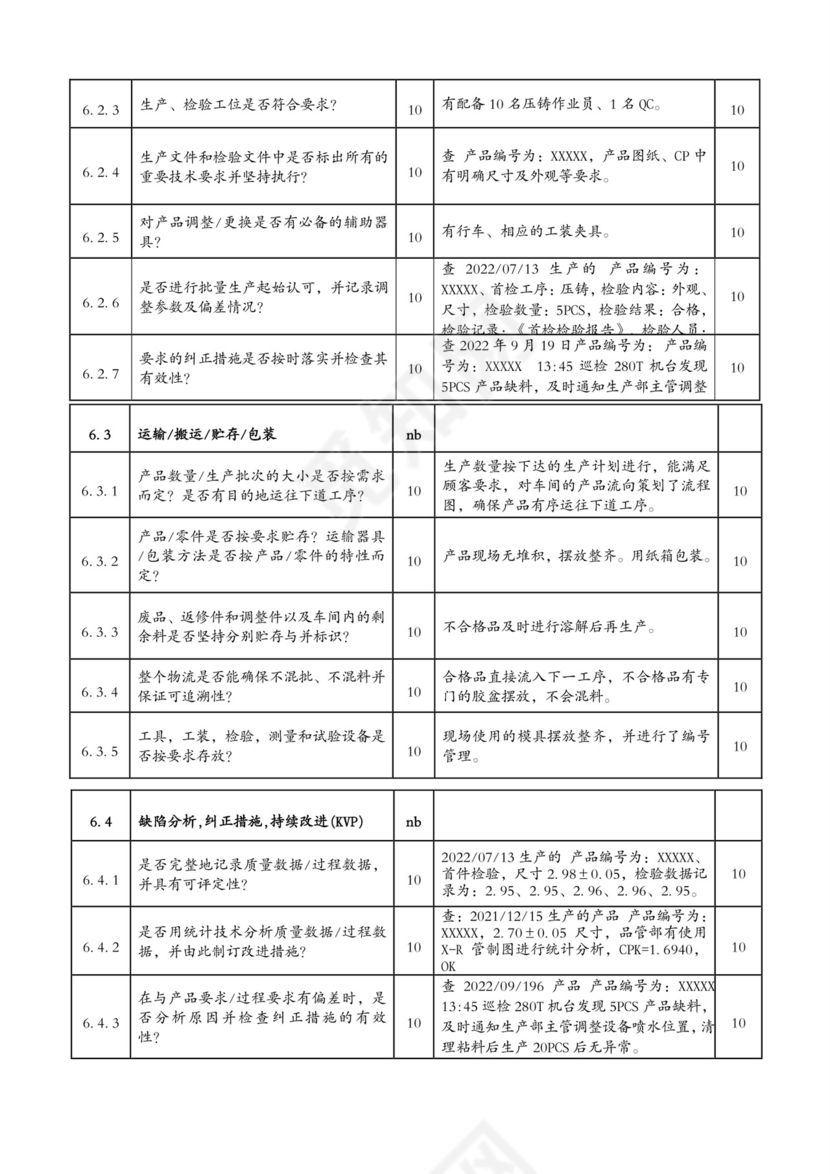 IATF16949--过程审核检查表-(含审核记录)-.doc