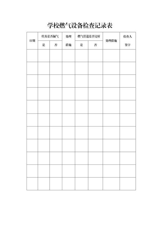 学校食堂餐厅燃气设备检查记录表.docx