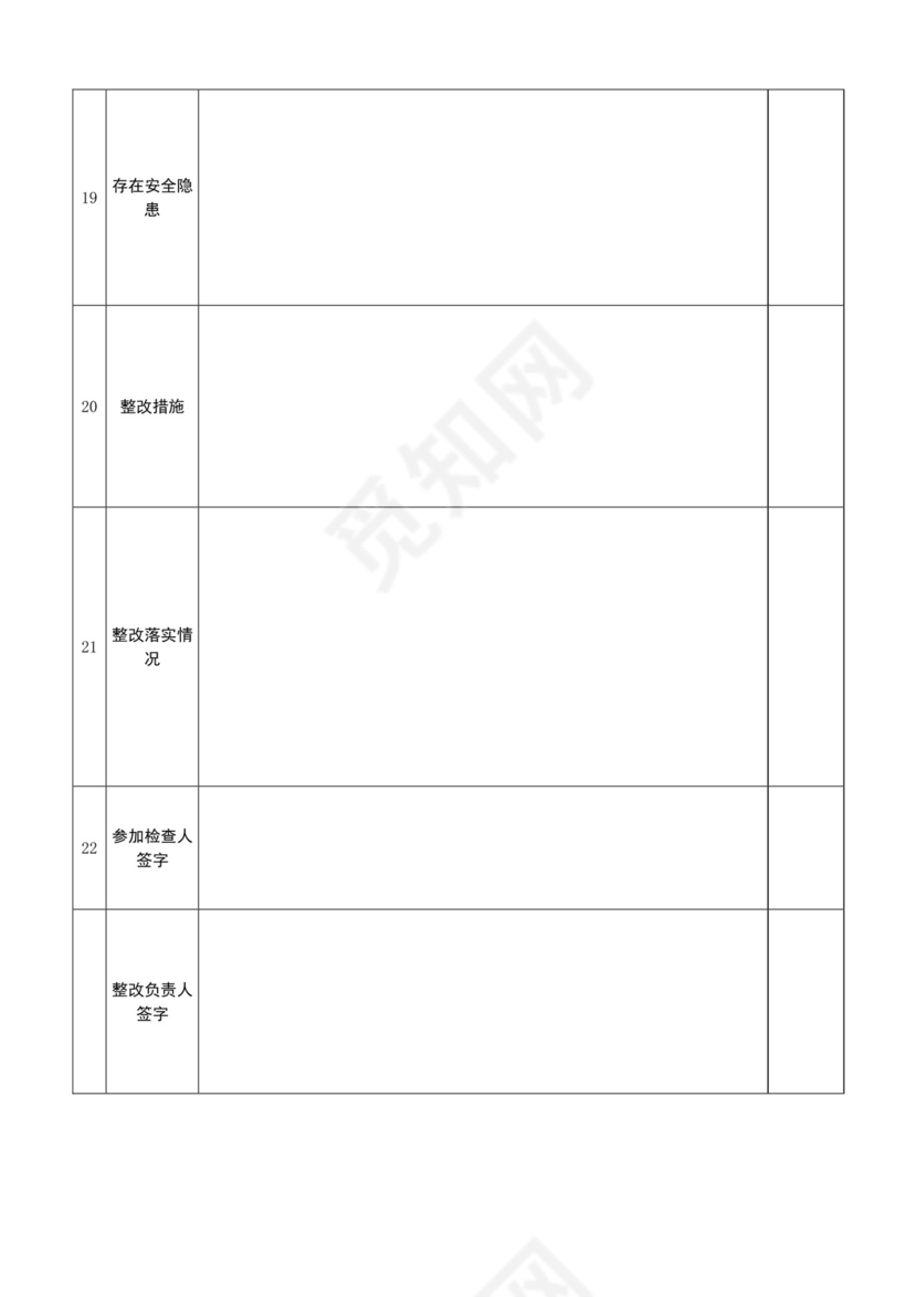 工厂车间安全隐患自查自纠排查表.doc