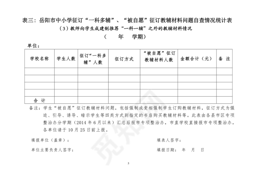 教辅材料问整治十张表格((1).doc