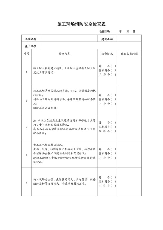 施工现场消防安全检查表.doc