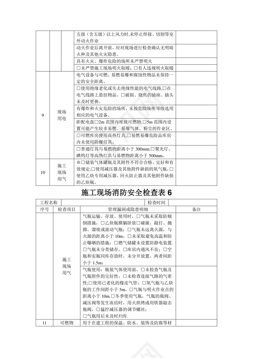 施工现场消防安全检查表.docx