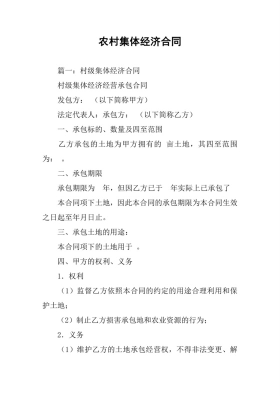 农村集体经济合同.docx