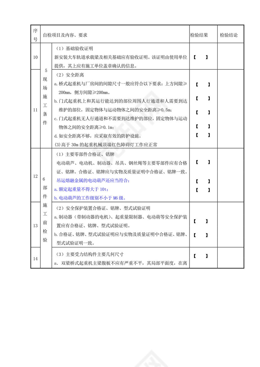 门式起重机自检报告.doc
