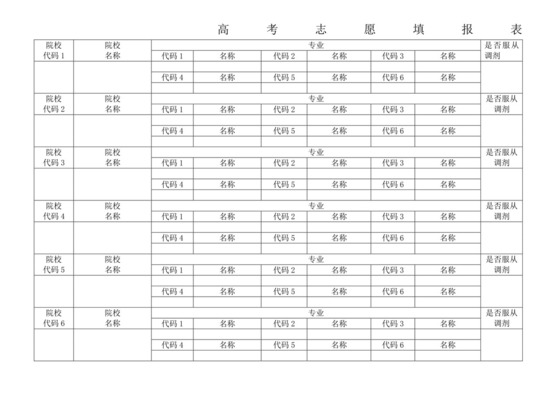 高考志愿填报表.doc