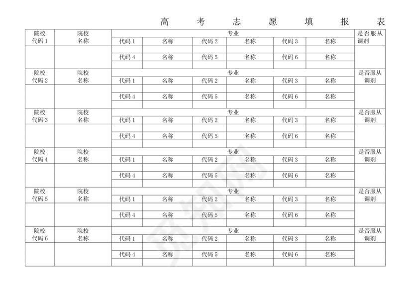 高考志愿填报表.doc