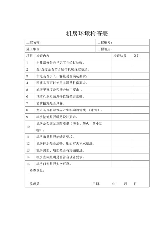 机房环境检查表.docx