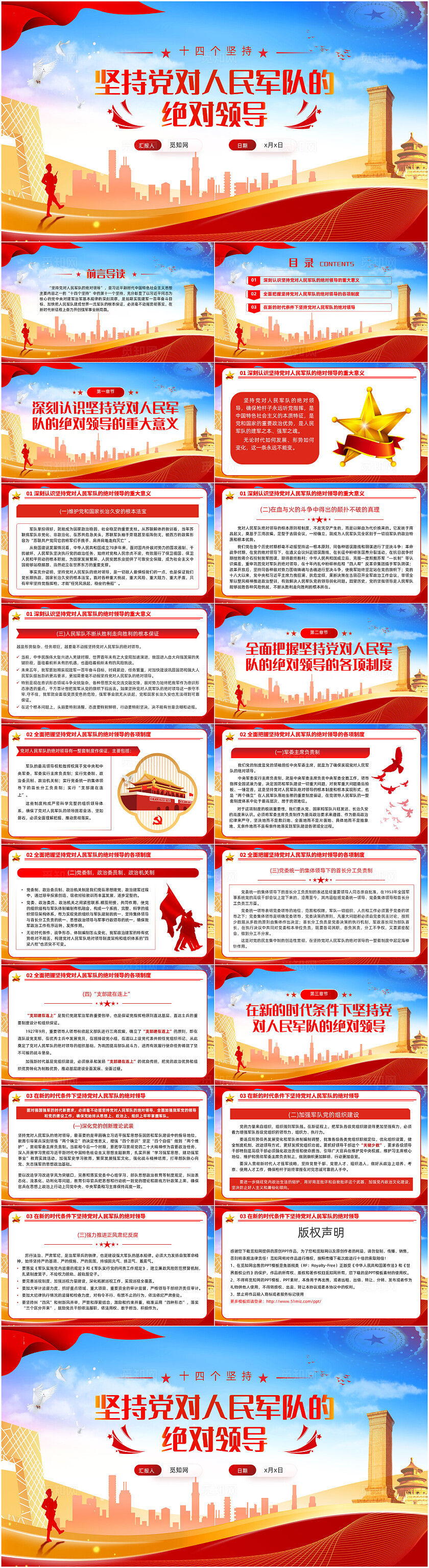 军队七一建党节党课PPT坚持党对人民军队的绝对领导党建