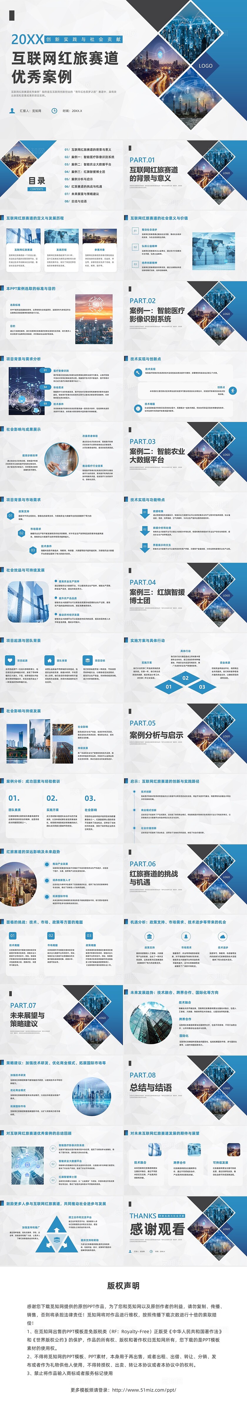 蓝色简约风互联网红旅赛道优秀案例培训课件