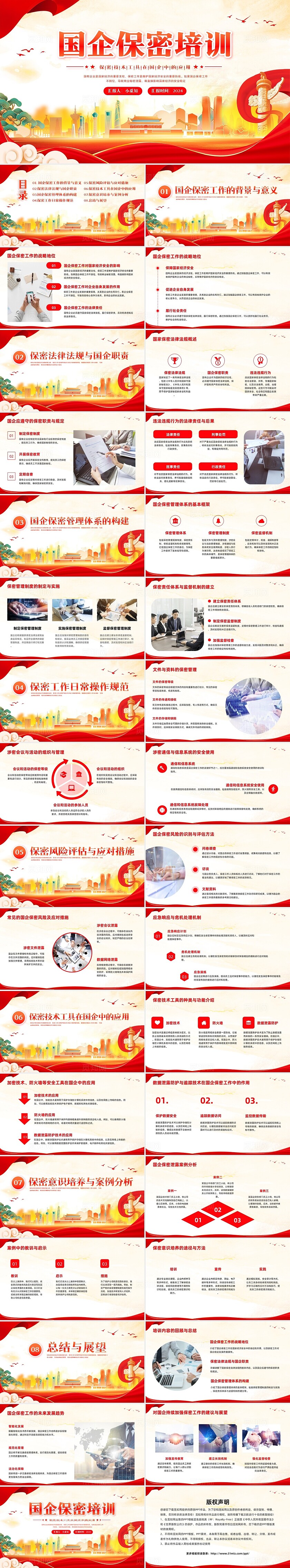 橙色简约实拍国企保密PPT模板宣传PPT动态PPT保密培训