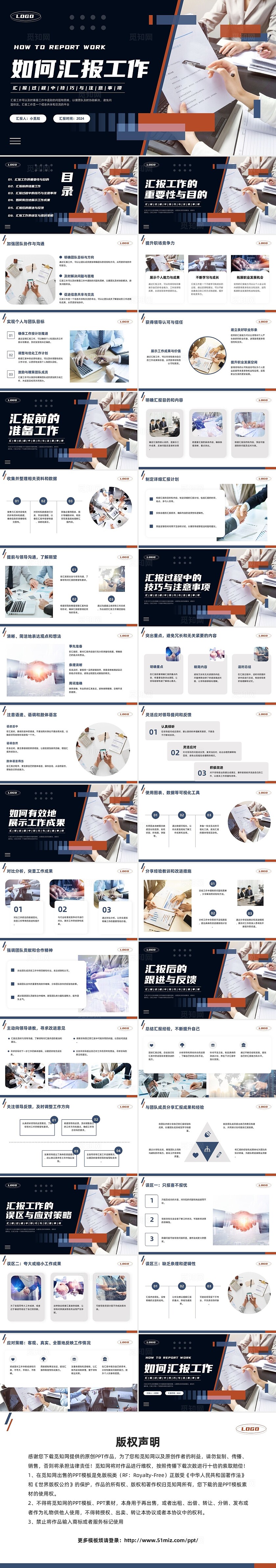 蓝色简约实拍商务如何汇报工作PPT模板宣传PPT动态PPT