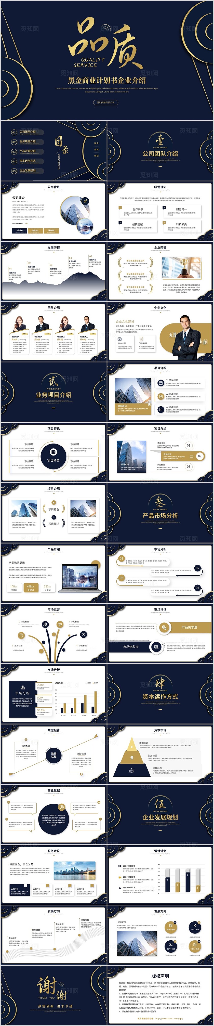 大气商务黑金风商业计划书产品介绍企业介绍市场营销ppt模板