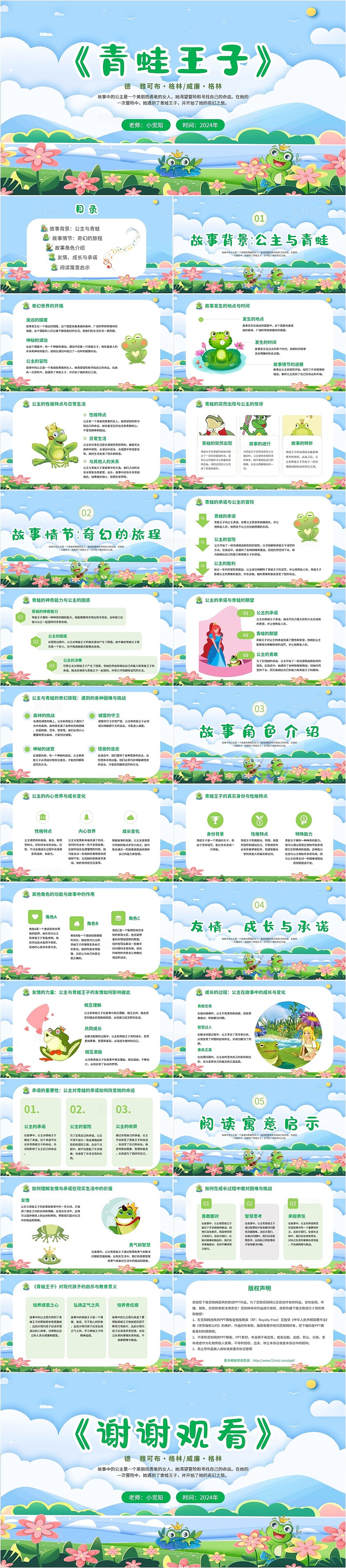 2024剪纸插画卡通格林童话故事青蛙王子幼儿园教师教学课件说课