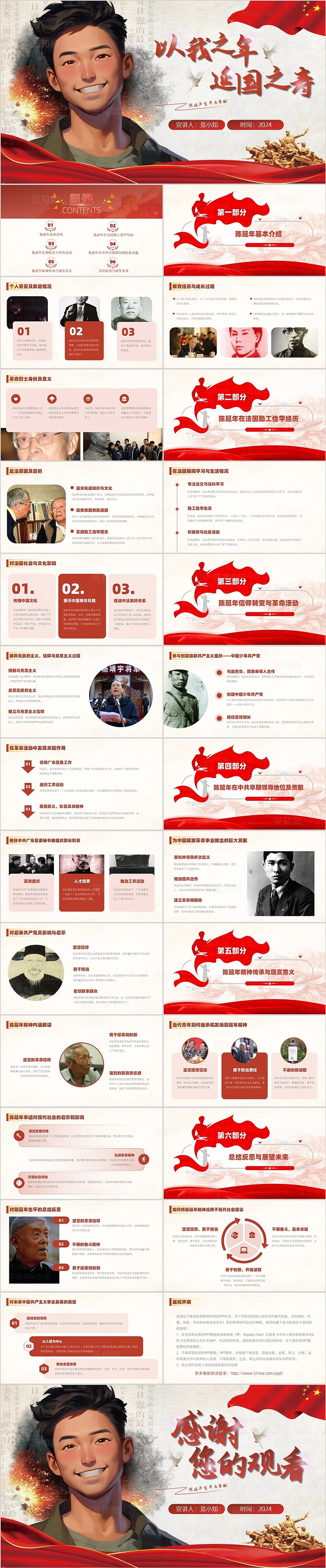 红色革命党政风革命英雄陈延年英雄事迹课件ppt模板红色人物介绍