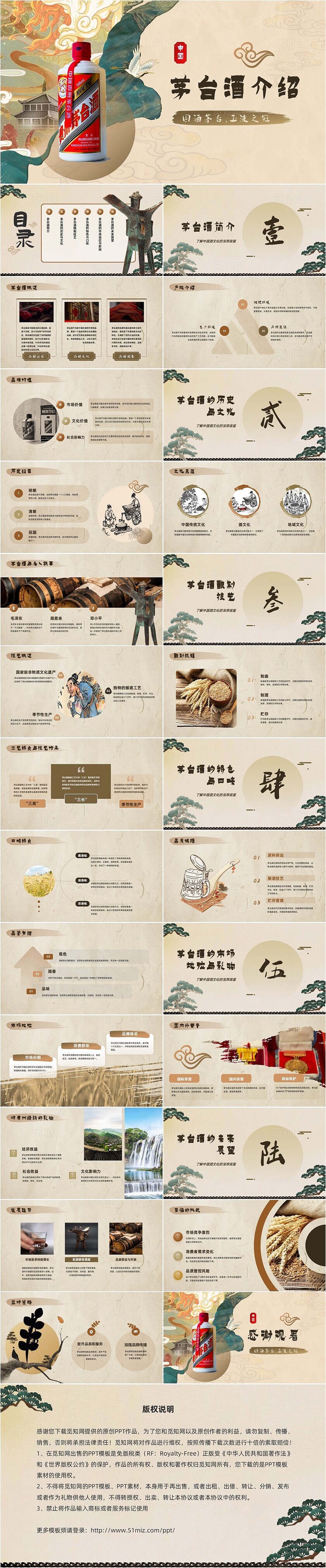 中国风简约传统文化酒文化传承茅台酒介绍培训PPT