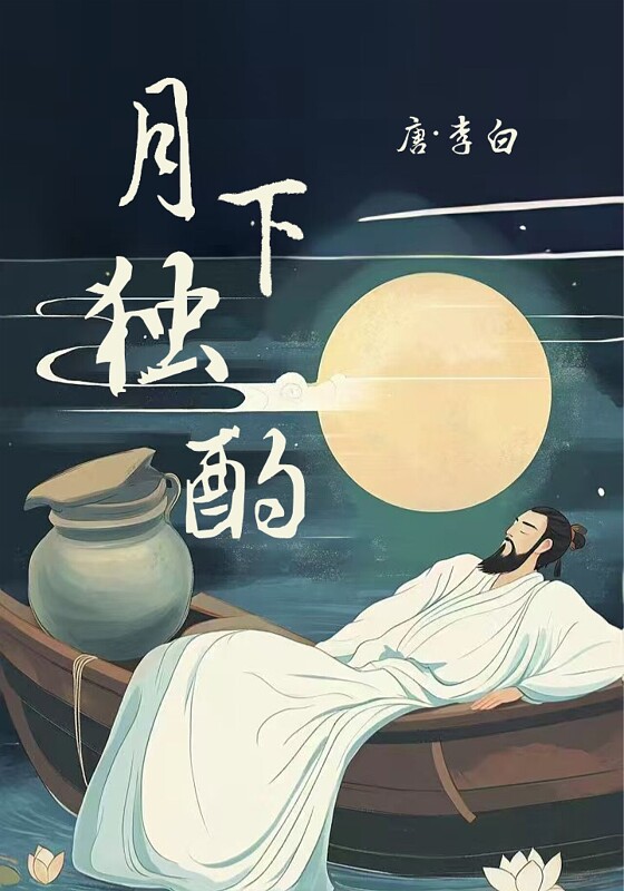 黑色中国古风书本风格中秋节y诗朗诵月下独酌PPT课件中秋故事