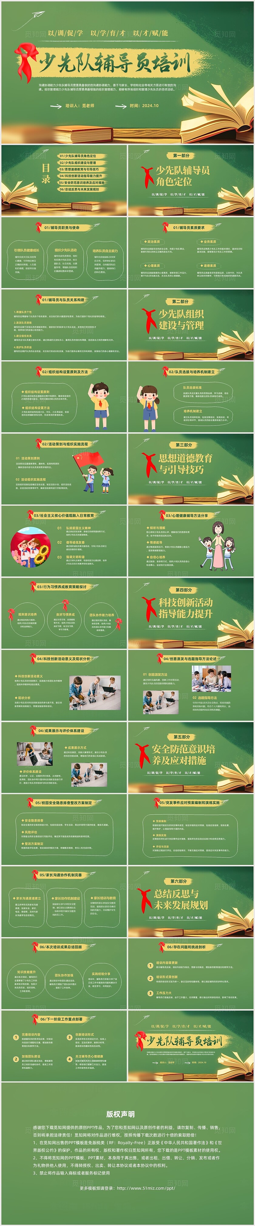 绿色黑板风少先队辅导员培训课件PPT少先队建队日