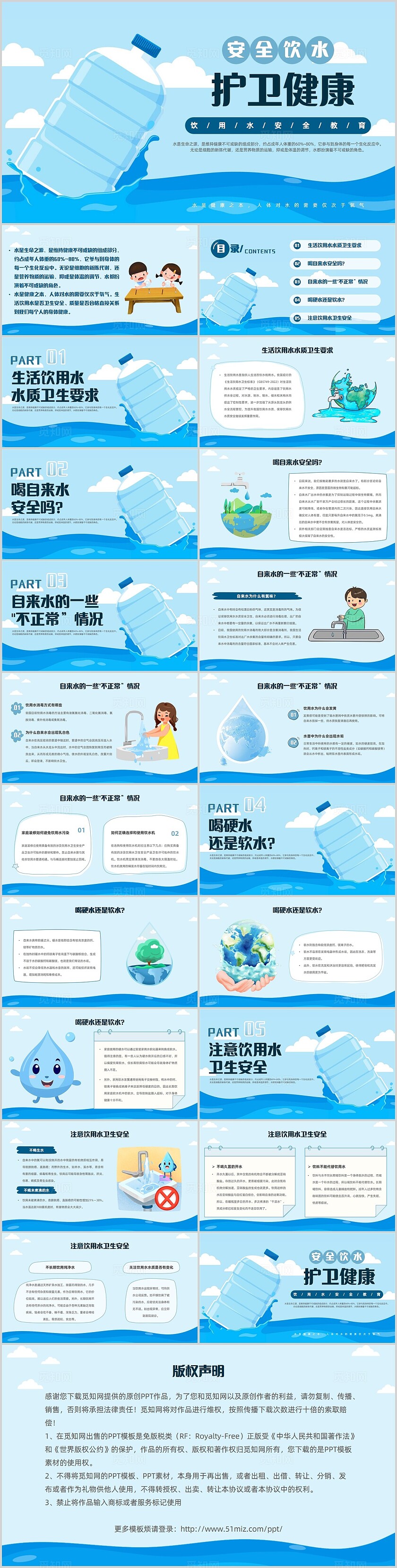 插画饮用水安全教育食品安全安全饮水护卫健康安全教育