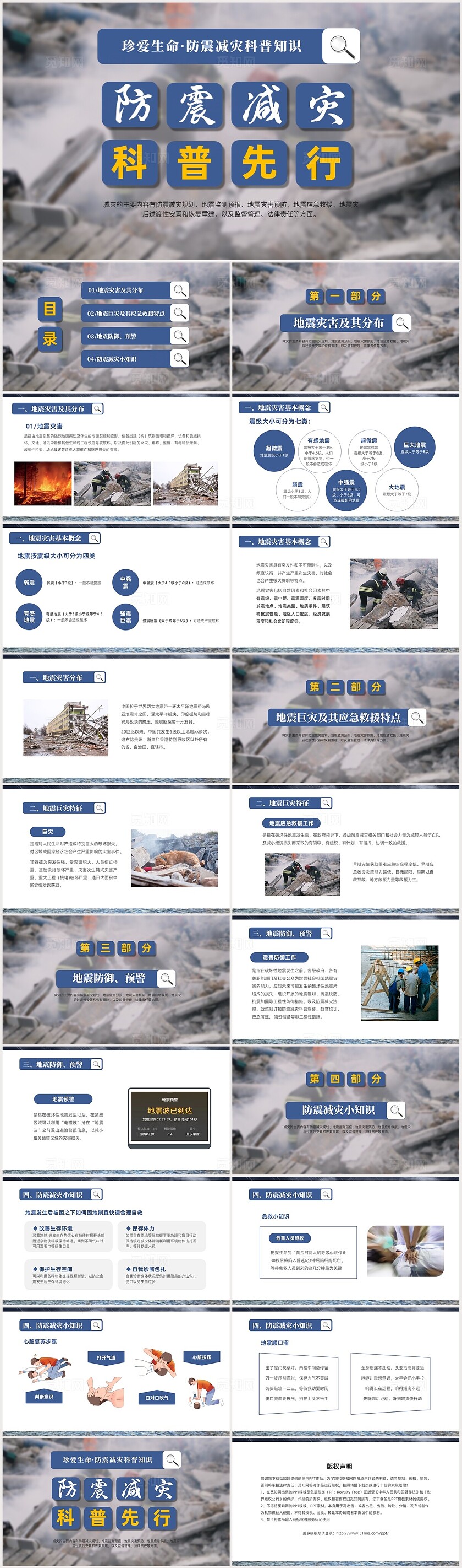 蓝色实拍风防震减灾科普先行珍爱生命·防震减灾科普知识灾害