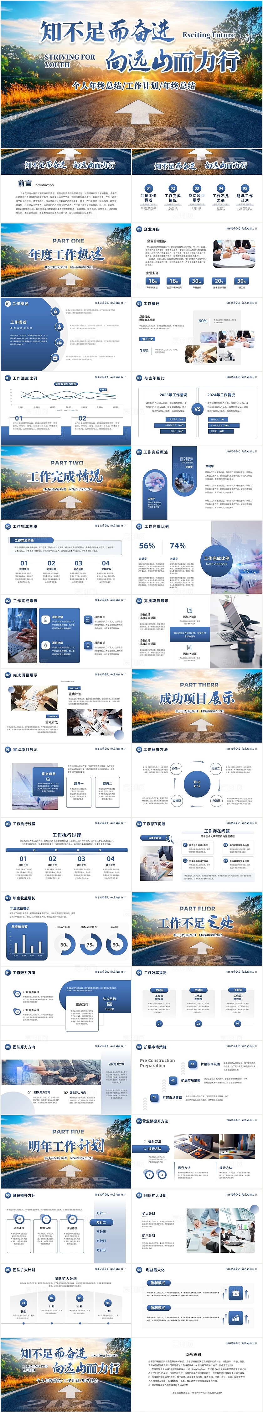 蓝色大气实拍商务风2025个人年终工作总结个人工作计划PPT2025年终总结部门年终总结ppt