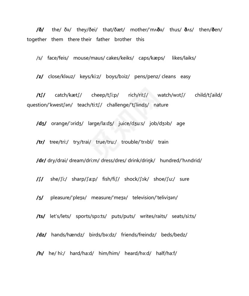 小学英语音标专项训练