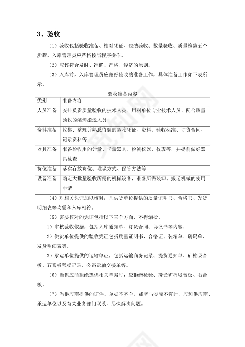 物资运达施工现场后的保护措施和要求