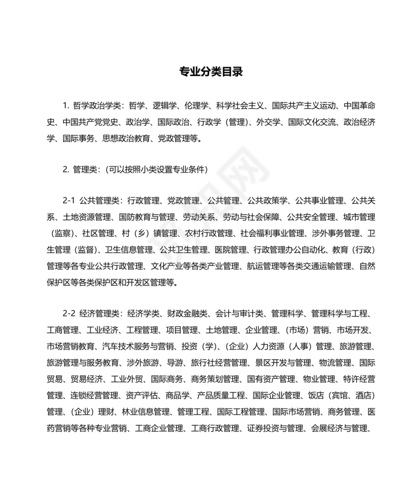 专业分类目录2024