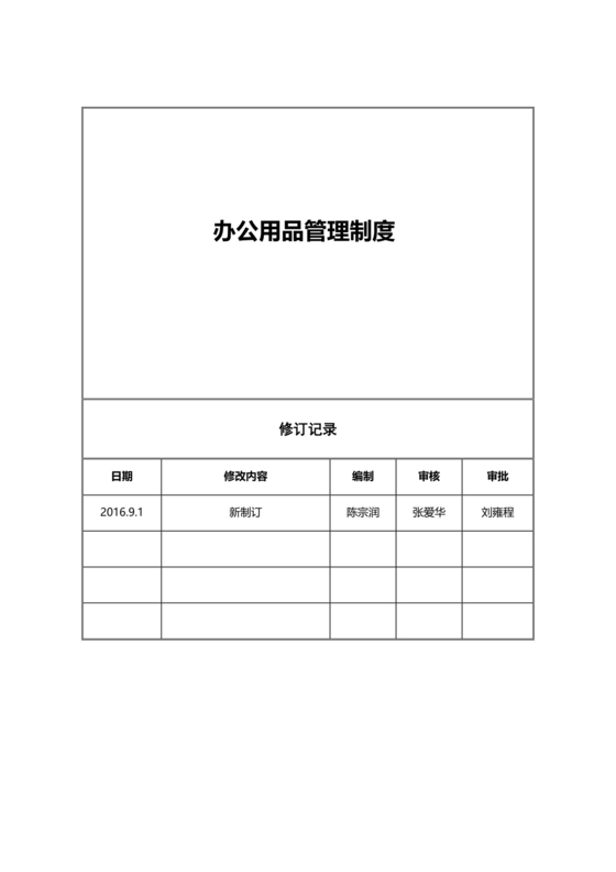 办公用品管理制度