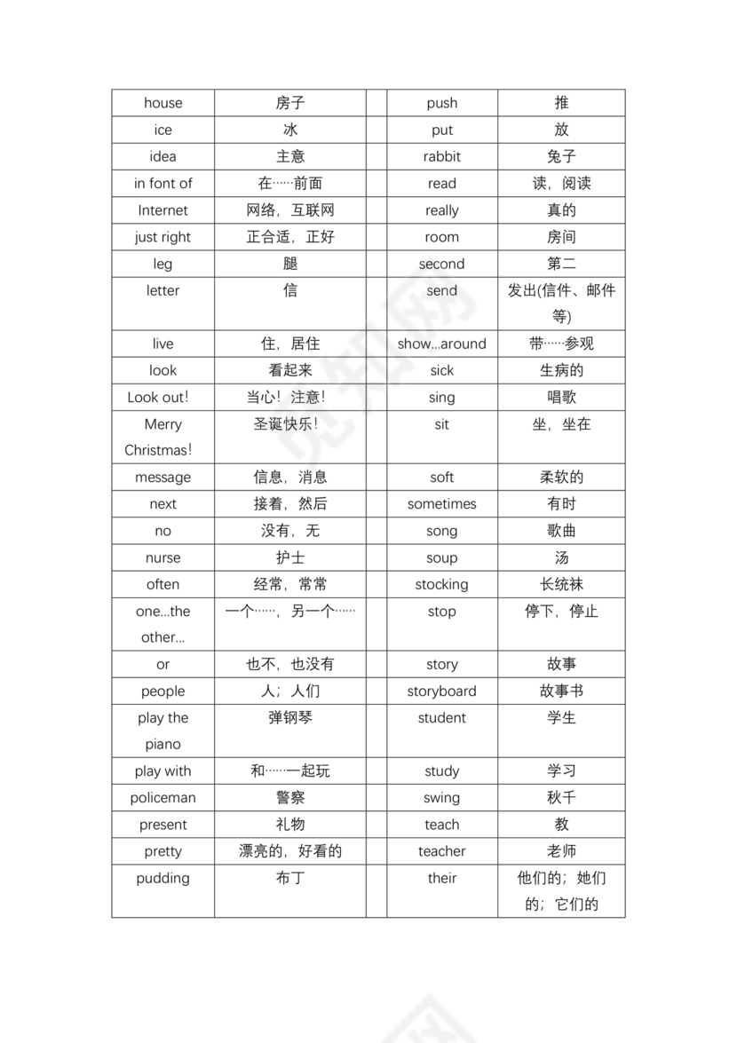 译林版小学英语五年级上册单词表(带音标)