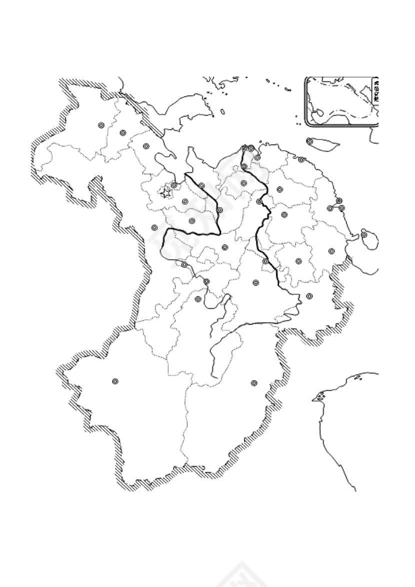 中国地图轮廓空白打印版