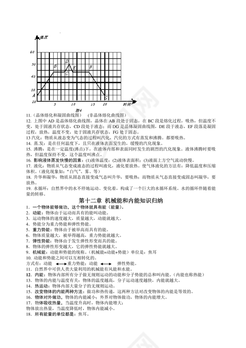初中物理知识点总结归纳(完整版)可打印