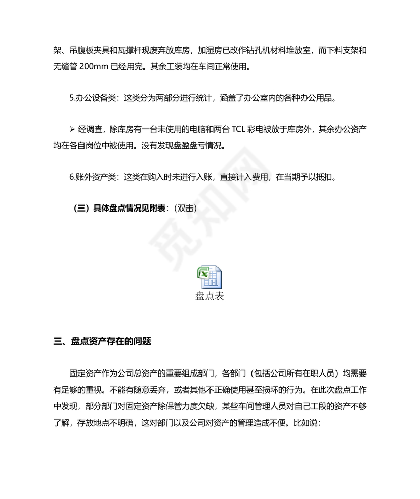 固定资产盘点报告