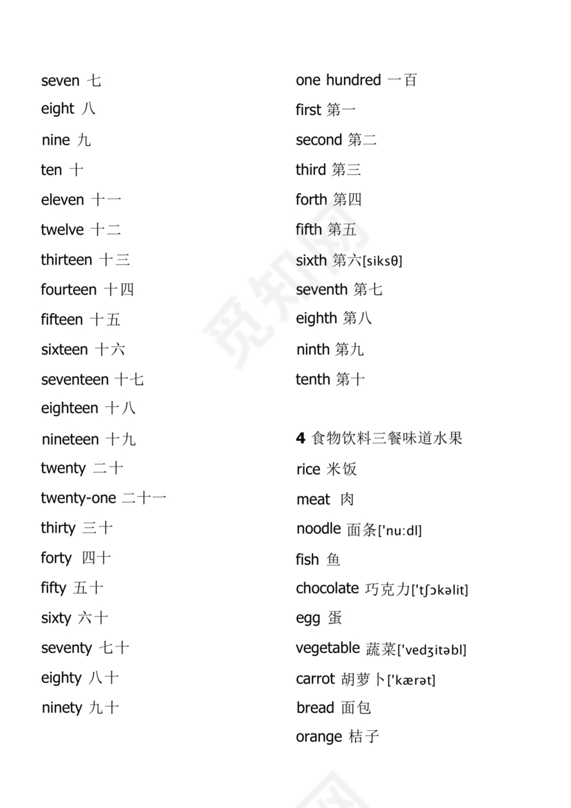 小学英语单词汇总大全