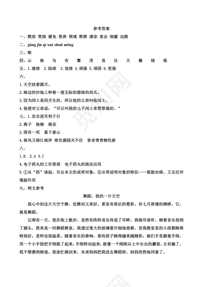 2024小升初试卷语文