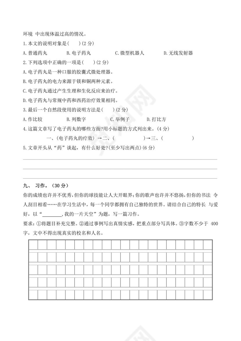 2024小升初试卷语文