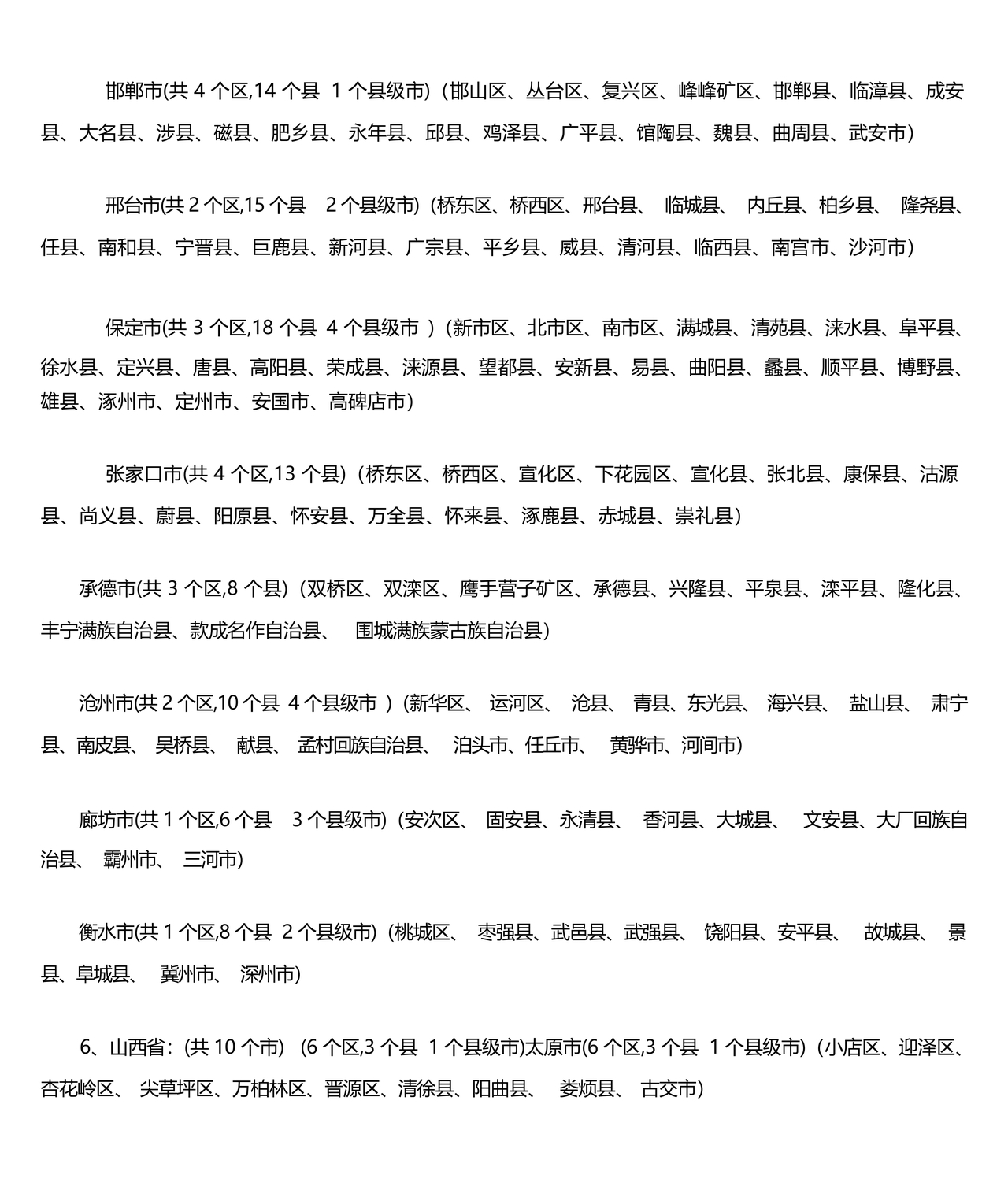 全国省市县列表完整版