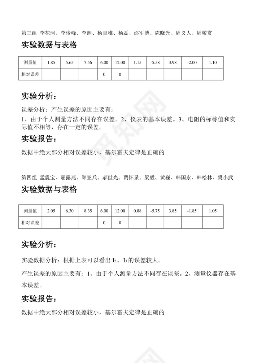 基尔霍夫定律的验证的实验报告