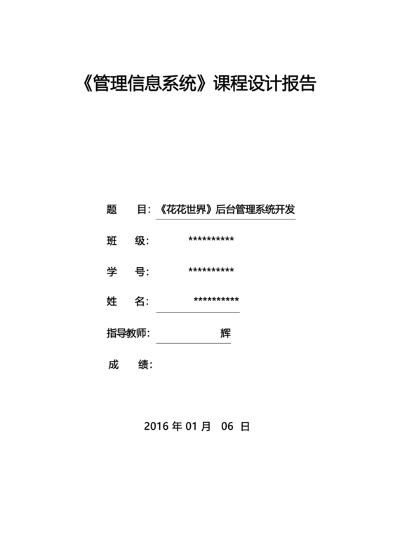 管理信息系统实践报告