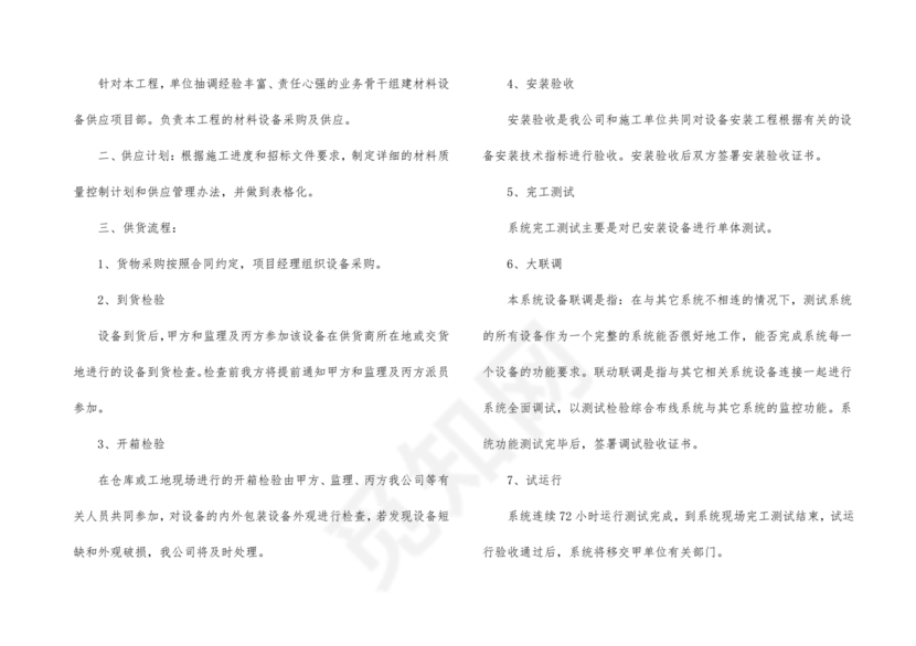 供货方案